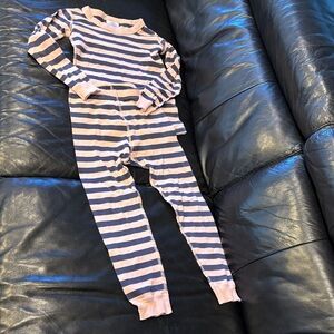 Hanna Andersson Navy and Pink Striped Pajama set